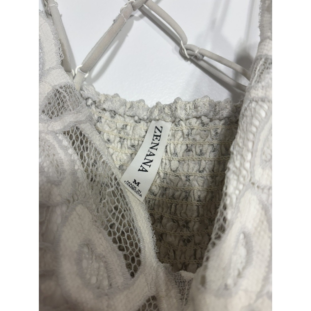 Zeanna Bralette Women's Size Medium Lace Floral Adjustable Straps Fairy Whimsy - Picture 2 of 4